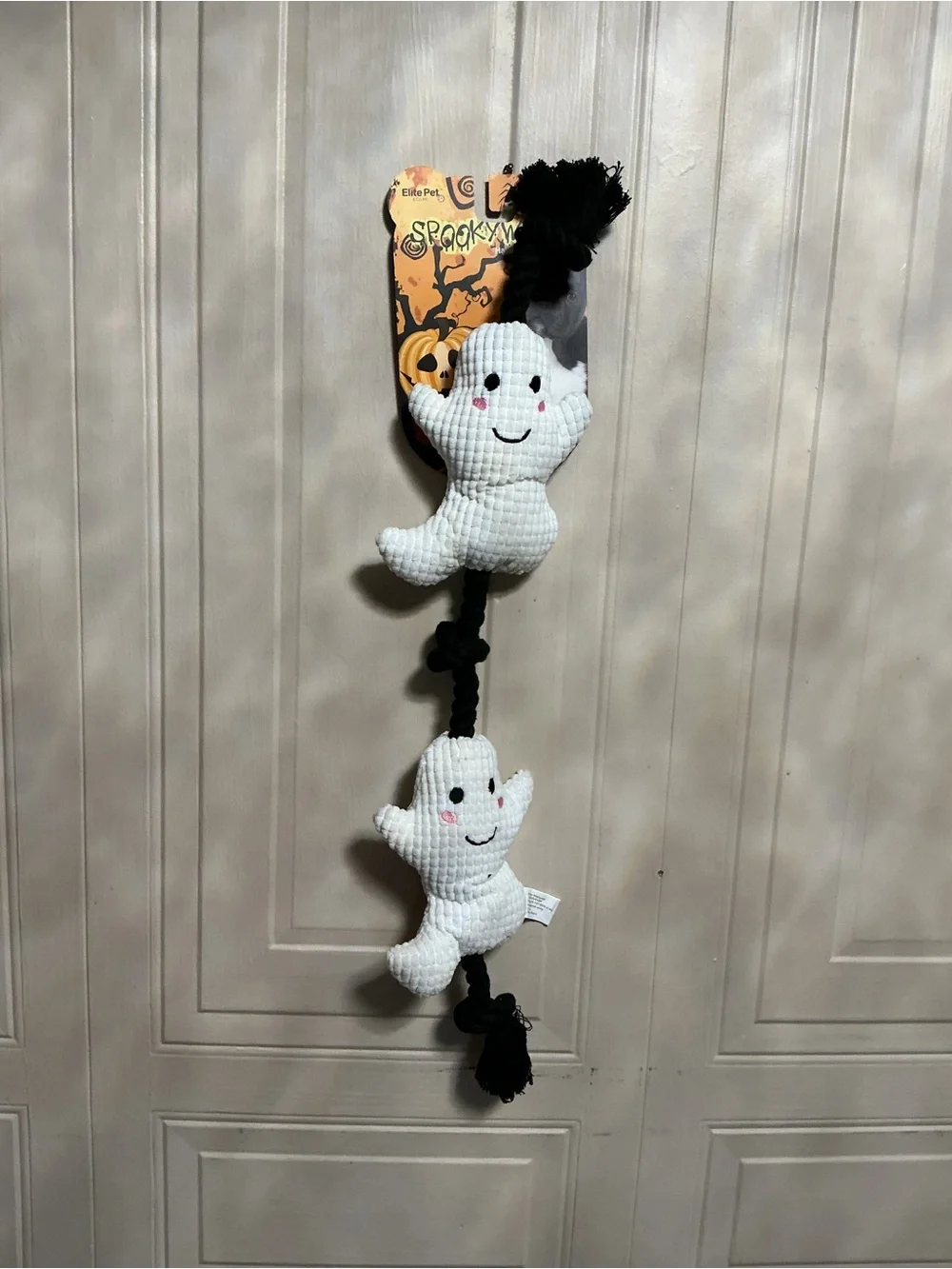 Spunky  Halloween Ghost Interactive 24” Rope  Dog Toy With Squeakers